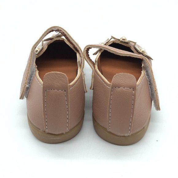 Bookee Toddler Girls Mary Jane Flats Faux Leather Hook & Loop Brown 23 US 6 - Picture 3 of 5